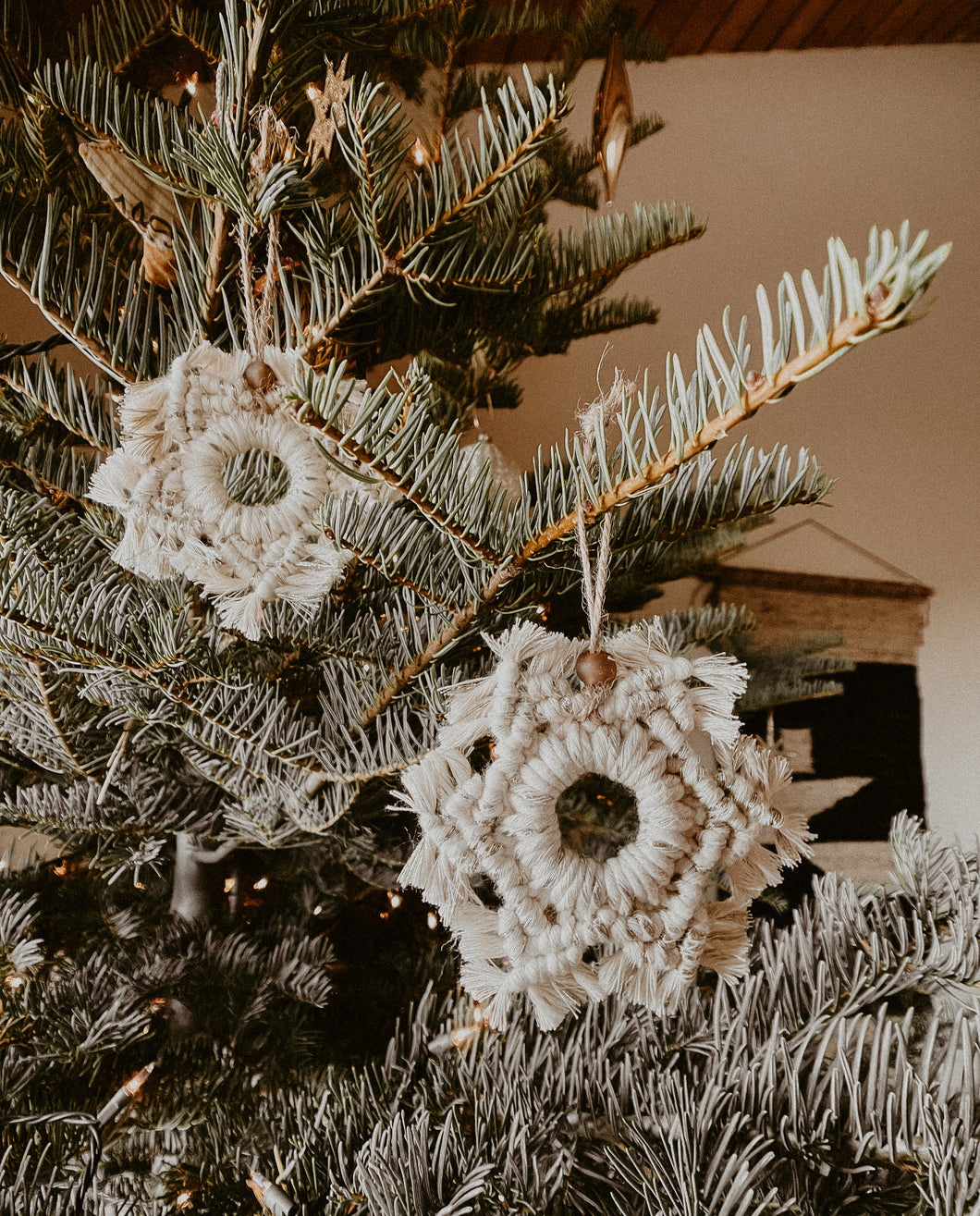 Macrame Snowflake Ornaments